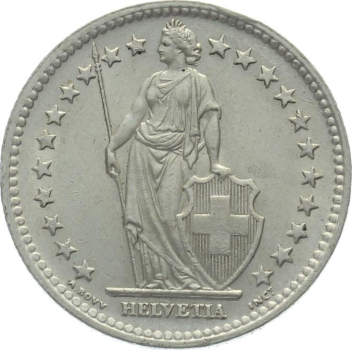 2 Franken 1948 B - vorzüglich